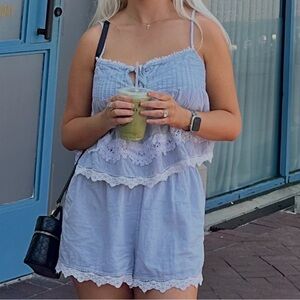 NWT Calypso St. Barth 100% Cotton Cami & Shorts Pajama Lounge Set